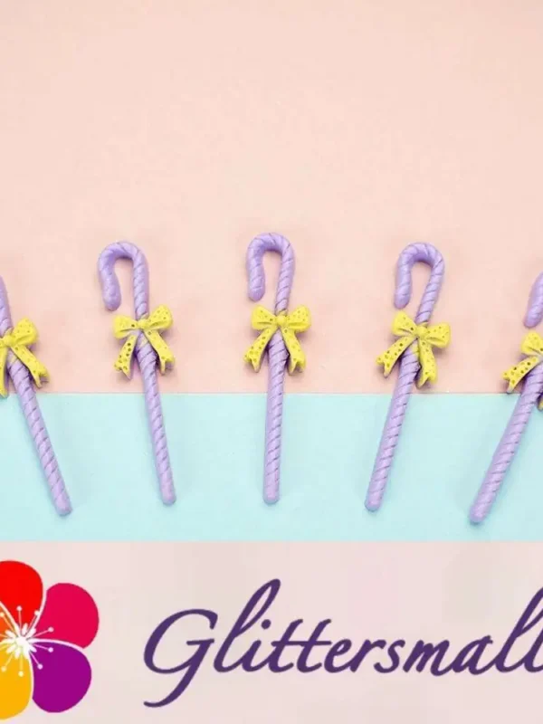 Candy Cane Slime Charms Cabochons Jewelry Resin Ornament Accessories