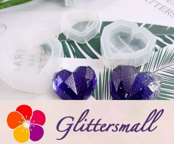Diamondheartmold-heartsiliconemold-heartresinimage_y.webp Faceted Heart Pack of 3 Silicone Resin Mold M-YMR-XXQM001