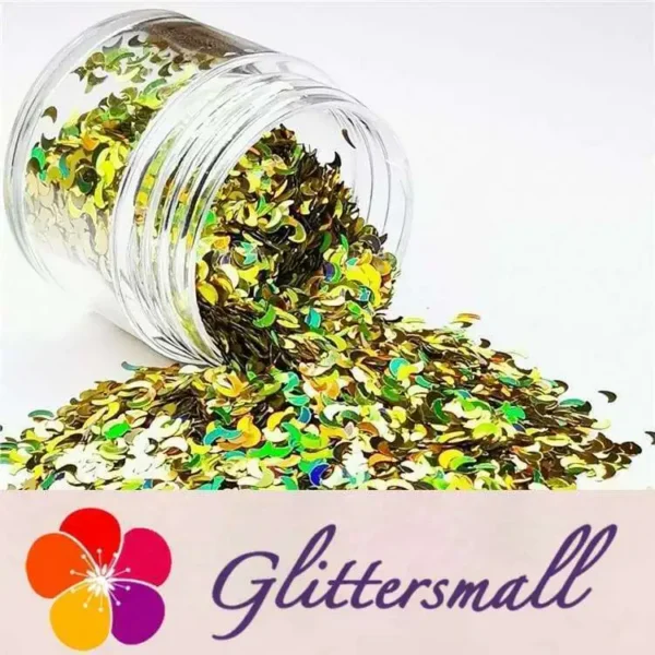 IMG_20190408_192556_f68a254b-40f3-4f1b-acac-47813a911d90.webp 3mm Moon Shapes Laser Gold Glitter LB0210