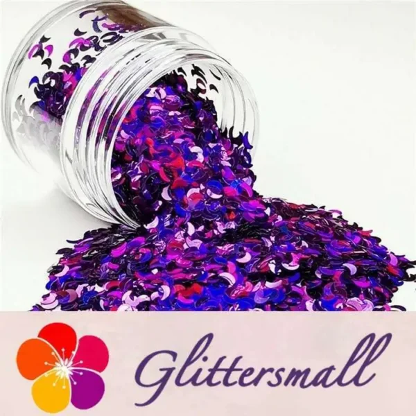 IMG_20190408_194819_6fe20910-f6cb-4af0-b3d1-92cc28d20b26.webp 3mm Moon Shapes Laser Purple Glitter LB0800