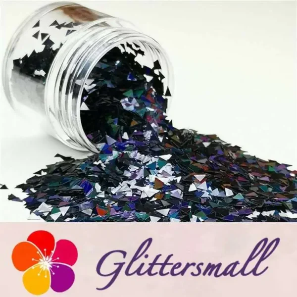 3mm Triangle Shapes Laser Black Glitter LB01000