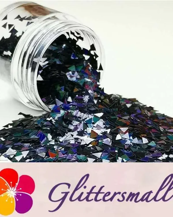 3mm Triangle Shapes Laser Black Glitter LB01000