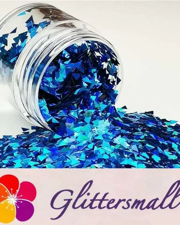 3mm Triangle Shapes Laser Sky Blue Glitter LB0700
