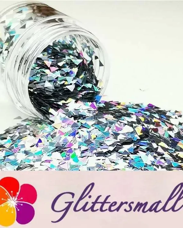 3mm Triangle Shapes Laser Silver Glitter LB0100