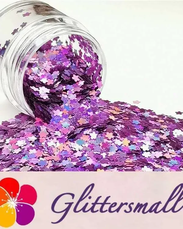 3mm Flower Shapes Laser Pink Glitter LB0901