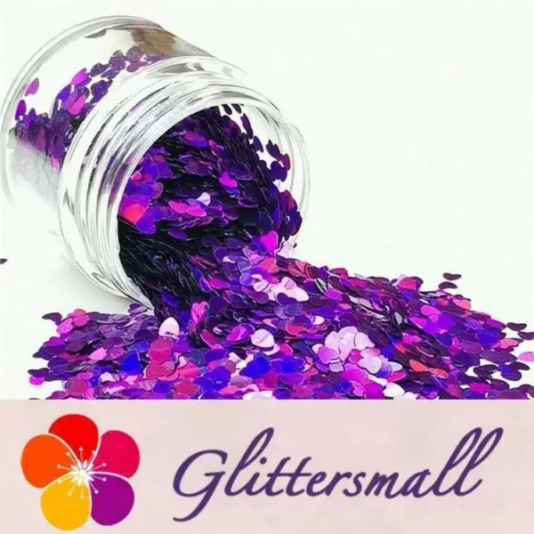 IMG_20190408_214859_7f9ac1a6-66d8-4b3d-8db7-653f15f82b5b.webp 3mm Heart Shapes Laser Purple Glitter LB0800