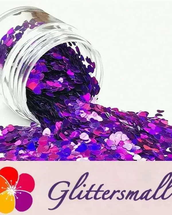 IMG_20190408_214859_7f9ac1a6-66d8-4b3d-8db7-653f15f82b5b.webp 3mm Heart Shapes Laser Purple Glitter LB0800