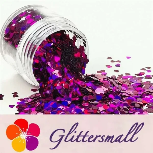 IMG_20190408_222230_08b22c36-5fa4-4266-af83-e633bb7f4561.webp 3mm Heart Shapes Laser Rose Red Glitter LB0900