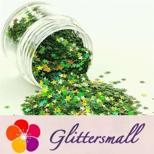 IMG_20190409_134254.webp 3mm Star Shapes Laser Green Glitter LB0601