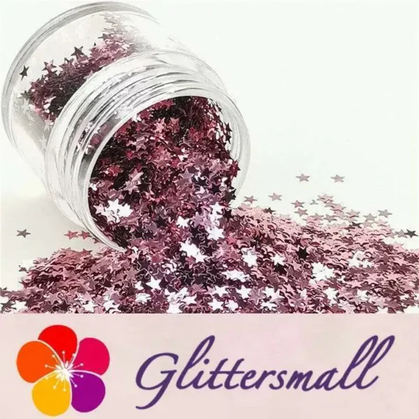 3mm Star Shapes Pink Glitter B0920