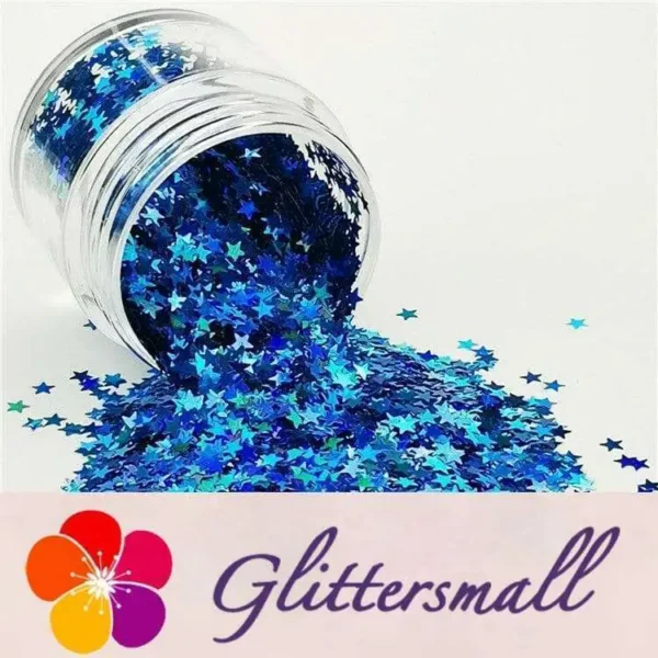 3mm Star Shapes Laser Sky Blue Glitter LB0700