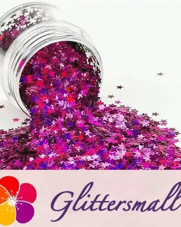 IMG_20190409_143751.webp 3mm Star Shapes Laser Rose Red Glitter LB0912