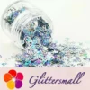 5mm Alphabet Shapes Laser Silver Glitter LB0100