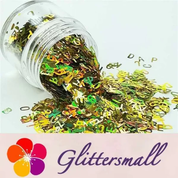 IMG_20190409_204236_66bba9a1-fb32-4fd9-9b7c-b3eae813fe2e.webp 5mm Alphabet Shapes Laser Gold Glitter LB0210