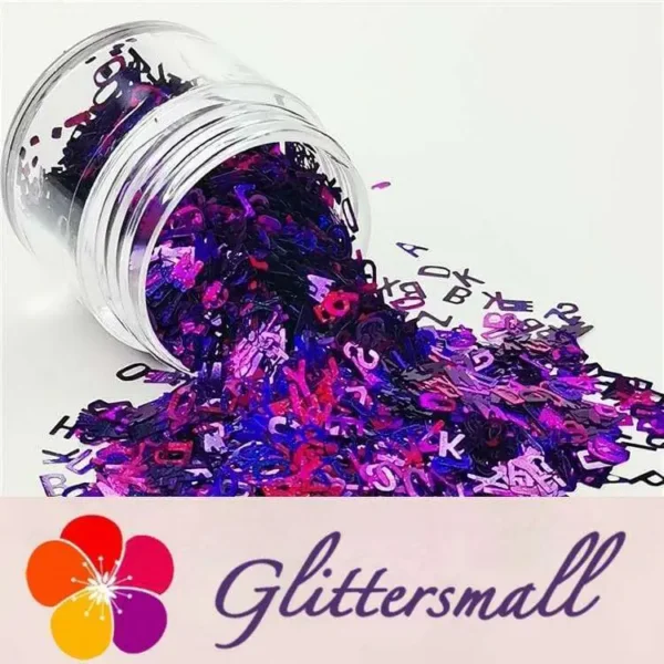 IMG_20190409_204901_e4b10174-7726-4e7a-b542-e14ef702a4b0.webp 5mm Alphabet Shapes Laser Purple Glitter LB0800