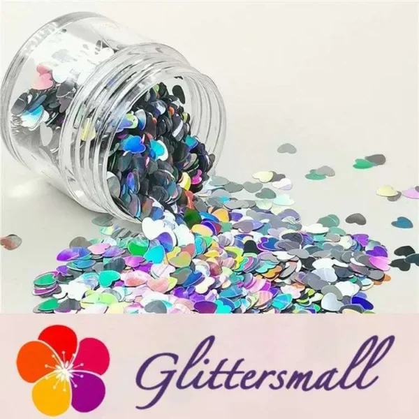 IMG_20190409_213212_b35e339d-4ce2-44b3-9851-9a4d2ebbdae7.webp 4mm Heart Shapes Laser Silver Glitter LB0100
