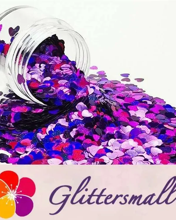 IMG_20190409_214507_b114cde3-8fd7-46da-8533-55217067898d.webp 4mm Heart Shapes Laser Purple Glitter LB0800