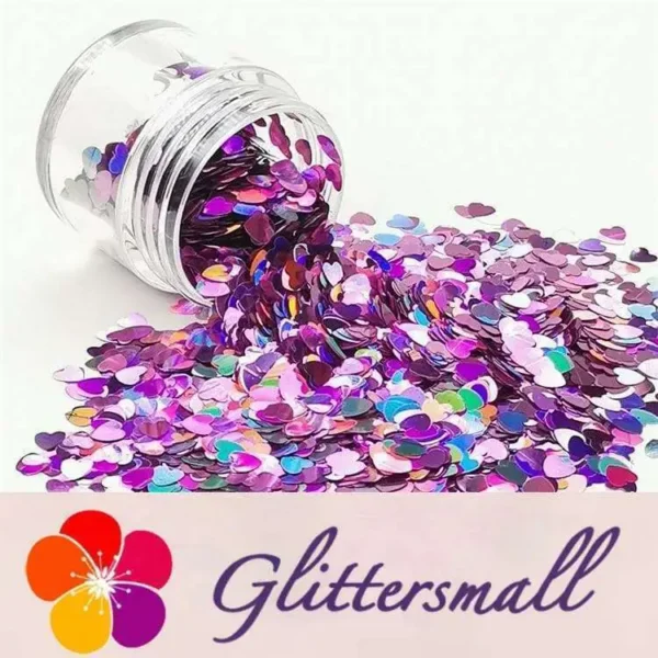 IMG_20190409_215325_ee94ba3d-0d14-4731-a299-ea07a7372abc.webp 4mm Heart Shapes Laser Pink Glitter LB0901