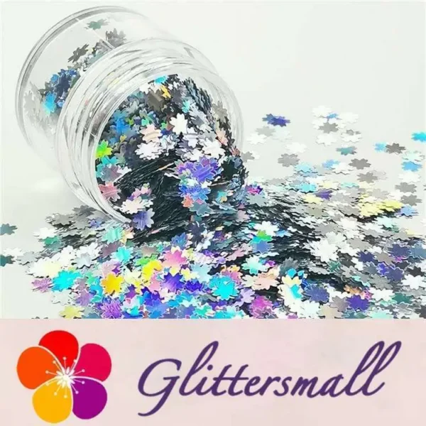 IMG_20190410_141813_e65ea80e-3731-496e-9c4e-a0bd4be484be.webp 5mm Cherry Blossoms (Sakura) Shapes Laser Silver Glitter LB0100