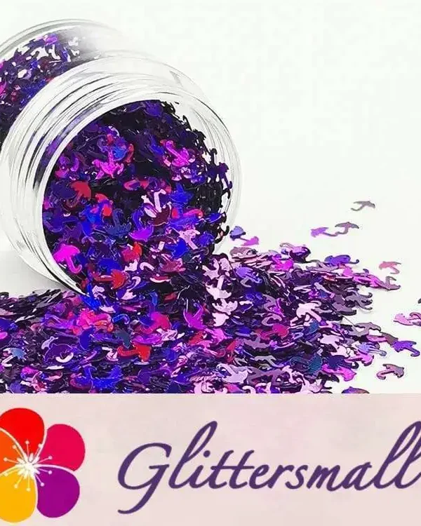 3mm Umbrella Shapes Laser Purple Glitter LB0800