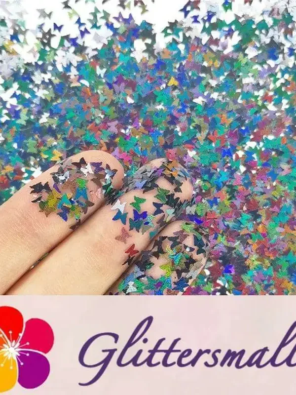 3mm Butterfly Holographic Black Glitter LB01000