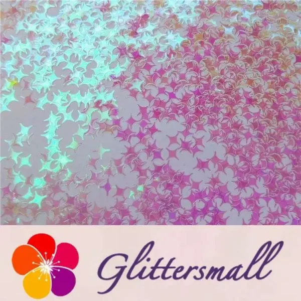 3/4/5mm Four Pointed Star Shapes Dream Pink Glitter C003