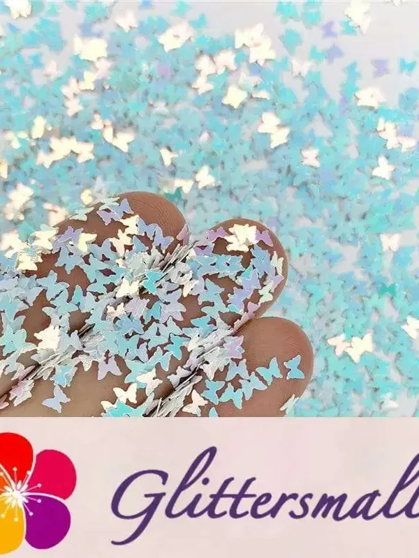 3mm Butterfly Ice Blue Glitter C021R