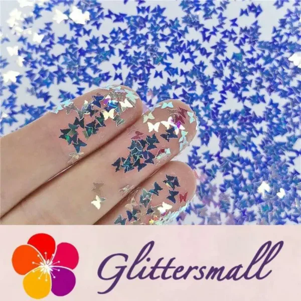 3mm Butterfly Shapes Royal Blue Glitter FE-F321A