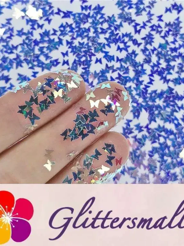 3mm Butterfly Shapes Royal Blue Glitter FE-F321A