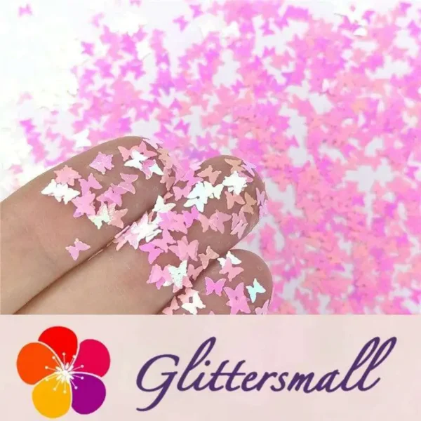 IMG_20191015_195737.webp 3mm Butterfly Shapes Rose Pink Glitter C018R