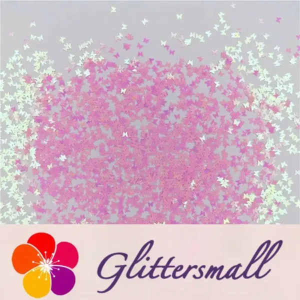 IMG_20191015_195817.webp 3mm Butterfly Shapes Rose Pink Glitter C018R