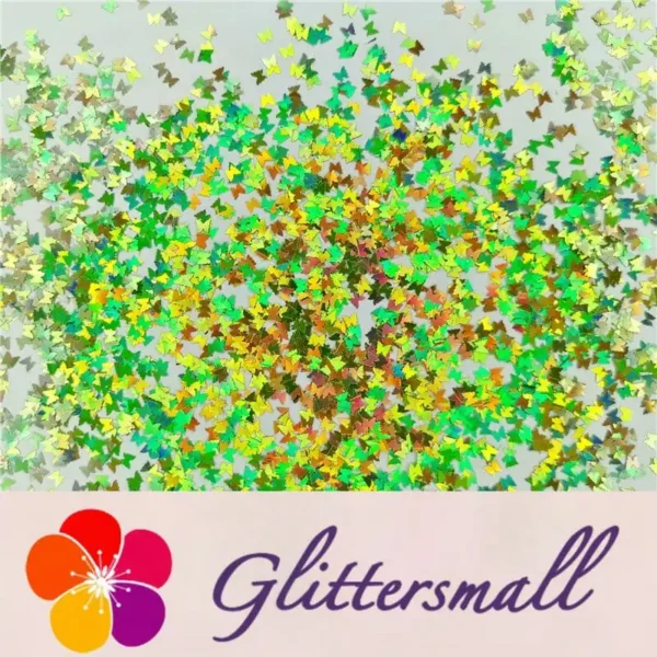 3mm Butterfly Shapes Laser Green Glitter LB0601