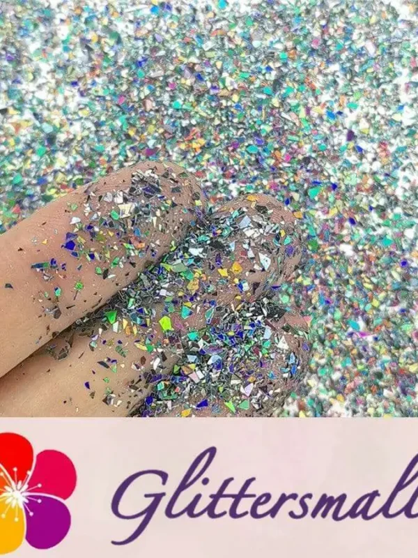 Holographic Black Metal Opa Cellophane Holo Shards Confetti Glitter Sprinkle Toppings LB01002 2x2