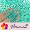 IMG_20191016_203351.webp Holographic Teal Green Opa Cellophane Holo Shards Confetti Glitter Sprinkle Toppings LB0702 2x2