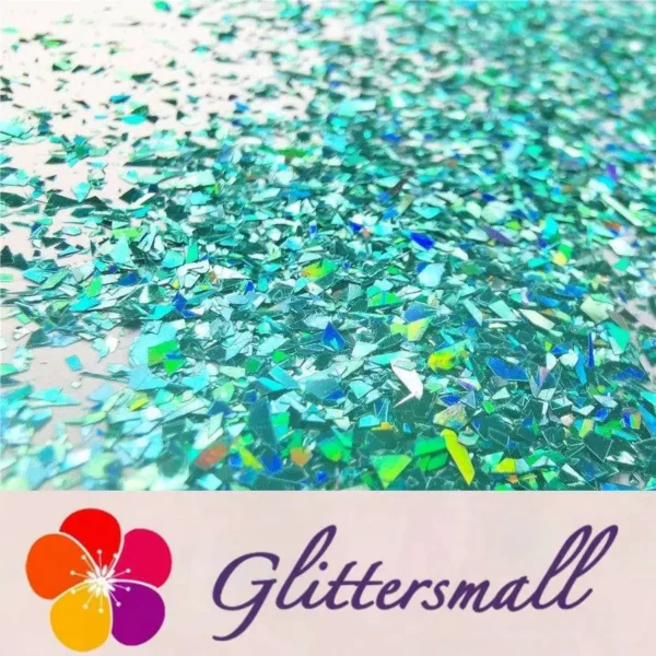 IMG_20191016_203424.webp Holographic Teal Green Opa Cellophane Holo Shards Confetti Glitter Sprinkle Toppings LB0702 2x2