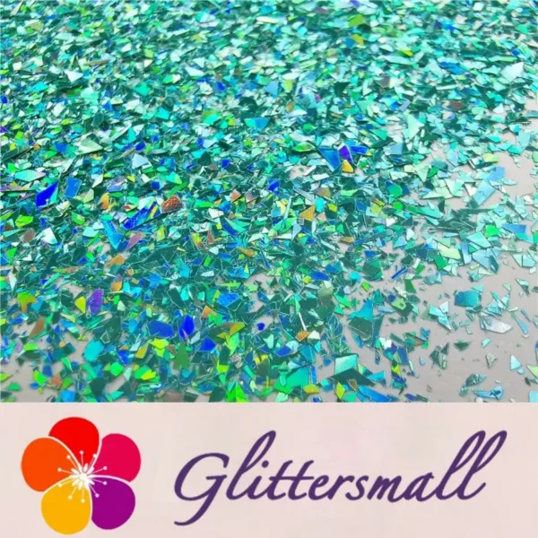 IMG_20191016_203452.webp Holographic Teal Green Opa Cellophane Holo Shards Confetti Glitter Sprinkle Toppings LB0702 2x2