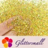 Holographic Red Gold Opa Cellophane Holo Shards Confetti Glitter Sprinkle Toppings LB0200 2x2