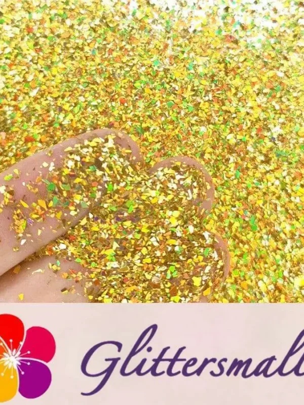 Holographic Red Gold Opa Cellophane Holo Shards Confetti Glitter Sprinkle Toppings LB0200 2x2