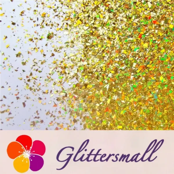 Holographic Red Gold Opa Cellophane Holo Shards Confetti Glitter Sprinkle Toppings LB0200 2x2