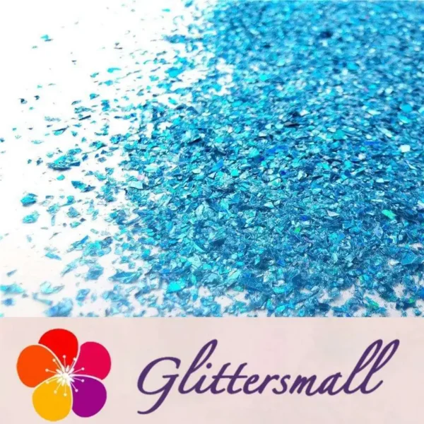 Holographic Sky Blue Opa Cellophane Holo Shards Confetti Glitter Sprinkle Toppings LB0700 2x2