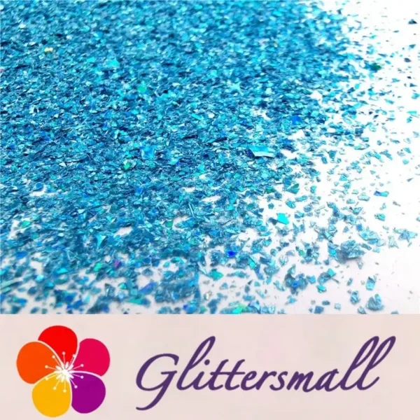 Holographic Sky Blue Opa Cellophane Holo Shards Confetti Glitter Sprinkle Toppings LB0700 2x2