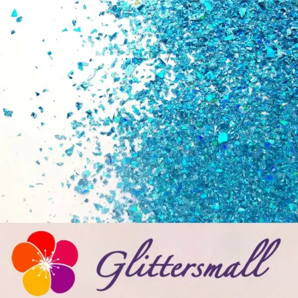 Holographic Sky Blue Opa Cellophane Holo Shards Confetti Glitter Sprinkle Toppings LB0700 2x2