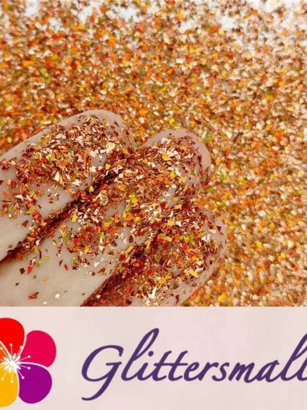 Holographic Red Bronze Opa Cellophane Holo Shards Confetti Glitter Sprinkle Toppings LB0401 2x2