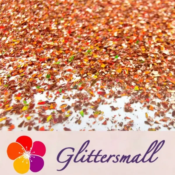 Holographic Red Bronze Opa Cellophane Holo Shards Confetti Glitter Sprinkle Toppings LB0401 2x2