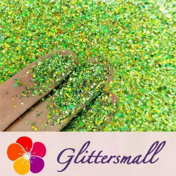 IMG_20191016_210714.webp Holographic Green Opa Cellophane Holo Shards Confetti Glitter Sprinkle Toppings LB0601 2x2