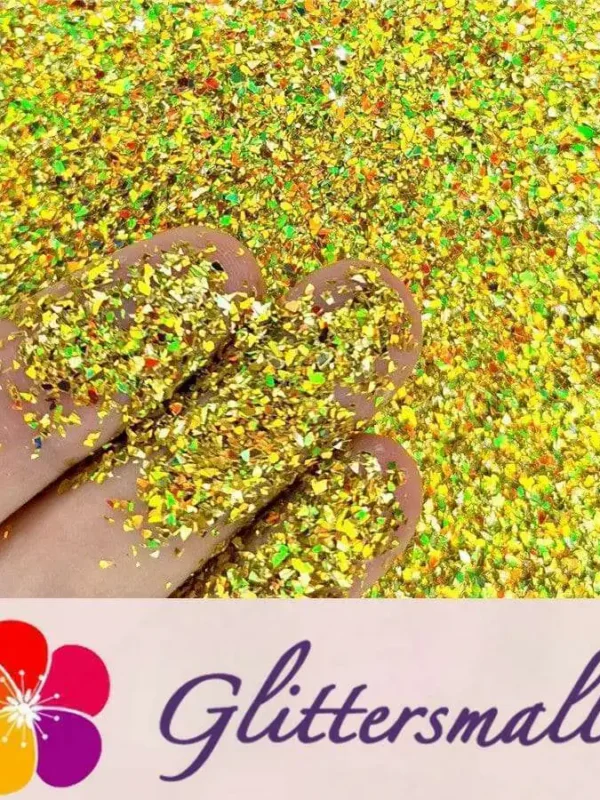 Holographic Gold Opa Cellophane Holo Shards Confetti Glitter Sprinkle Toppings LB0210 2x2