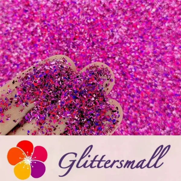 Holographic Rose Red Opa Cellophane Holo Shards Confetti Glitter Sprinkle Toppings LB0912 2x2