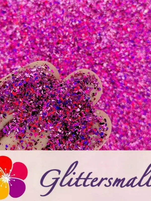 Holographic Rose Red Opa Cellophane Holo Shards Confetti Glitter Sprinkle Toppings LB0912 2x2