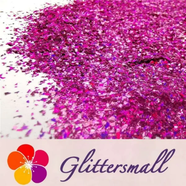 Holographic Rose Red Opa Cellophane Holo Shards Confetti Glitter Sprinkle Toppings LB0912 2x2