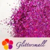Holographic Rose Red Opa Cellophane Holo Shards Confetti Glitter Sprinkle Toppings LB0912 2x2